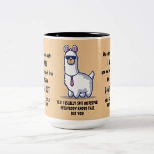 Caneca De Café Em Dois Tons Engraçado Sarcástico Lamas cita