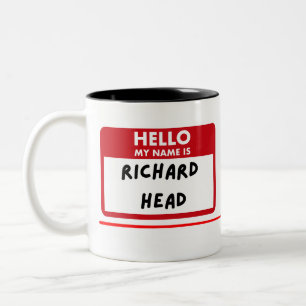 Caneca De Café Em Dois Tons Engraçado Sarcástico — Olá, Meu Nome É Richard Hea