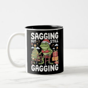 Caneca De Café Em Dois Tons Engraçado SarcásticoNatal Caindo Mas Ainda Bom
