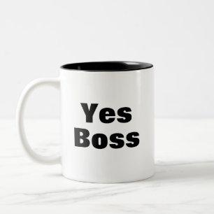 Caneca De Café Em Dois Tons Engraçado Sim Chefe Trabalho Não