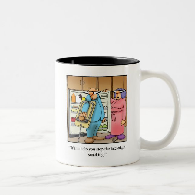 Caneca De Café Em Dois Tons Engraçado Snacking noturno tardioHumor Mug (Direita)