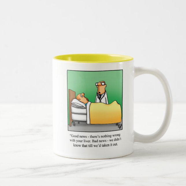 Caneca De Café Em Dois Tons Engraçado, Tenha Bom Humor. (Direita)