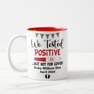 Caneca De Café Em Dois Tons Engraçado Testado Positivo Esperando-Se Bebê De Gr