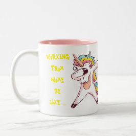 Caneca De Café Em Dois Tons Engraçado Trabalhando de Casa Mug Unicorn Madness
