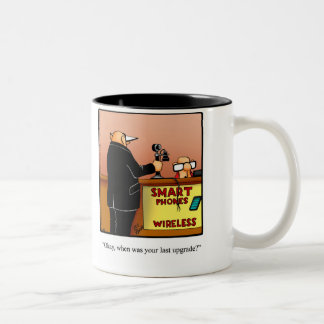 Caneca De Café Em Dois Tons Engraçado "Upgrade de Telefone" Humor Mug Gift