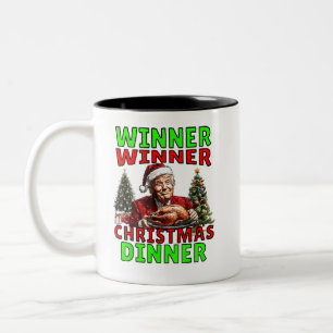Caneca De Café Em Dois Tons Engraçado Vencedor do Trump Janto de Natal
