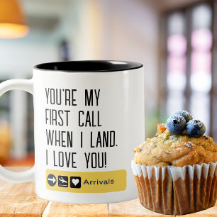 Caneca De Café Em Dois Tons Engraçado Você é minha primeira ligação quando pou