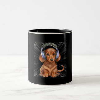 Caneca De Café Em Dois Tons Engraçado Weiner Cachshund cão