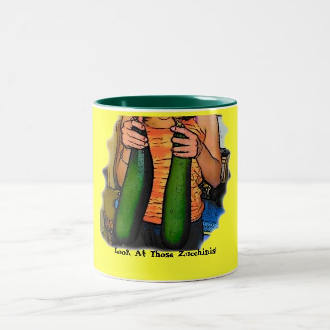 Caneca De Café Em Dois Tons Engraçado Zucchini Quote Duplo Z (Centro)