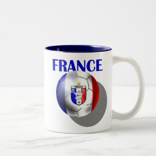 Caneca De Café Em Dois Tons Engrenagem do futebol de France para fan de