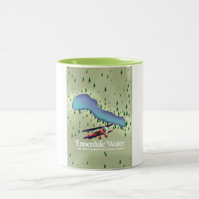 Caneca De Café Em Dois Tons Ennerdale Water , Poster de viagens do distrito do (Centro)