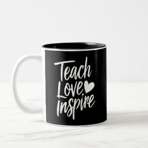 Caneca De Café Em Dois Tons Ensinar Amor Inspira Vida dos Professores no Dia d