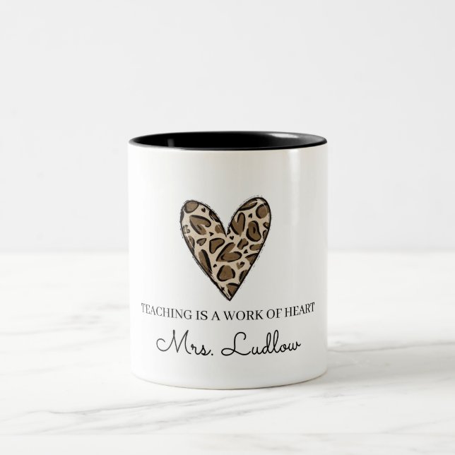 Caneca De Café Em Dois Tons Ensino de Apreciação de Professores Personalizados (Centro)