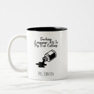 Caneca De Café Em Dois Tons Ensino de Linguagem Arte Minha Verdadeira Vocação