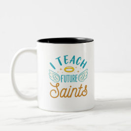 Caneca De Café Em Dois Tons Ensino Futuro Santo Professor católico