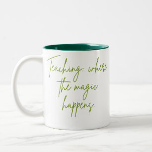 Caneca De Café Em Dois Tons Ensino: onde a magia acontece.