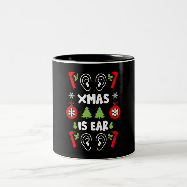 Caneca De Café Em Dois Tons ENT Doctor Christmas (Centro)