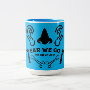 Caneca De Café Em Dois Tons ENT Otolaringology Otorhinolaringologista