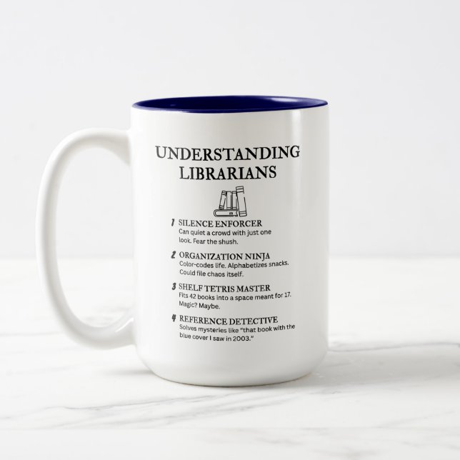CANECA DE CAFÉ EM DOIS TONS ENTENDENDO BIBLIOTECAS (Esquerda)
