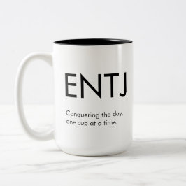 Caneca De Café Em Dois Tons ENTJ Conquistando o dia Mug Gift