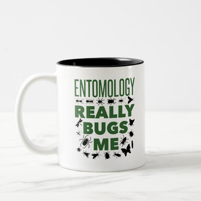 Caneca De Café Em Dois Tons Entomologia Me Insetos Entomologista Entusiasmado (Esquerda)