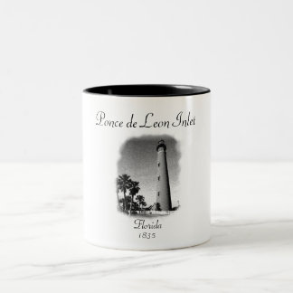 Caneca De Café Em Dois Tons Entrada de Ponce de Leon do farol, Florida