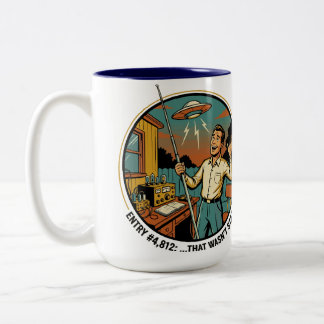 Caneca De Café Em Dois Tons Entrada do diário de bordo do rádio amador: aquilo