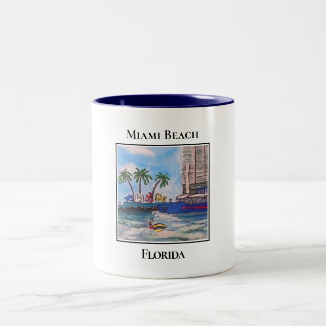 Caneca De Café Em Dois Tons Entrada Haulover, Miami Beach, Flórida (Centro)