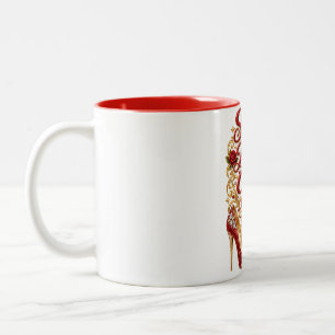 Caneca De Café Em Dois Tons Entrando no meu aniversário com coragem e fé
