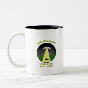 Caneca De Café Em Dois Tons Entre, Perdedor. Estamos fazendo coisas de Bumbum