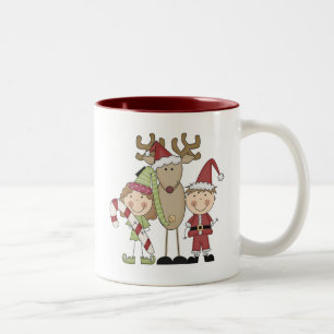 Caneca De Café Em Dois Tons Entrevistas com Reindeer e Elves