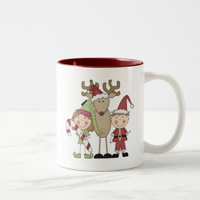 Caneca De Café Em Dois Tons Entrevistas com Reindeer e Elves (Direita)