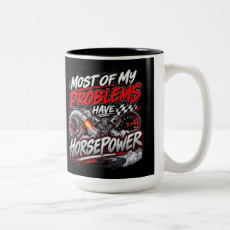 Caneca De Café Em Dois Tons Entusiasta Divertido de Carros de Corrida de Caval