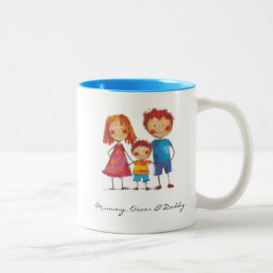 Caneca De Café Em Dois Tons Envie o Desenho do Seu Filho Arte Personalizada