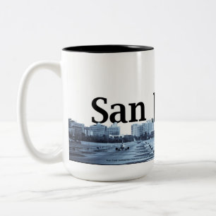 Caneca De Café Em Dois Tons Envoltório da skyline de San Jose em torno da