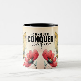 Caneca De Café Em Dois Tons Envoltório de Borboleta Inspirador