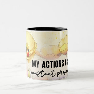 Caneca De Café Em Dois Tons Envoltório de Flor Inspirador