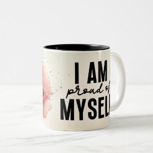 Caneca De Café Em Dois Tons Envoltório de Flor Inspirador