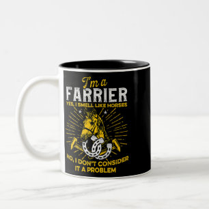 Caneca De Café Em Dois Tons Equina de Trimagem de Farrimento do Cavalo Ferreir
