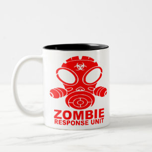 Caneca De Café Em Dois Tons Equipe da resposta do zombi da máscara de gás 2