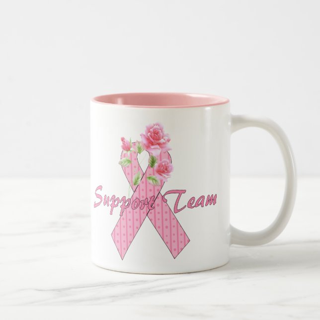 Caneca De Café Em Dois Tons Equipe de apoio ao cancer de mama (Direita)