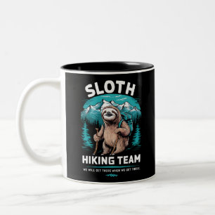 Caneca De Café Em Dois Tons Equipe de Caminhada de Preguiça Retro Presente Vin