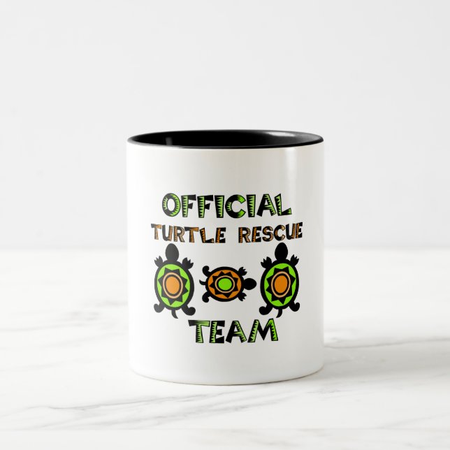 Caneca De Café Em Dois Tons Equipe de Emergência da Tartaruga Oficial 1 (Centro)
