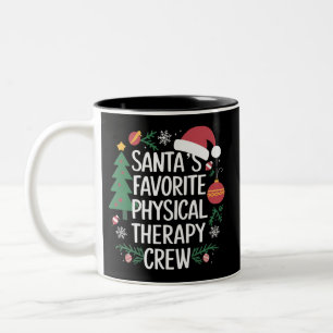 Caneca De Café Em Dois Tons Equipe de Fisioterapia Favorita do Papai Noel Nata