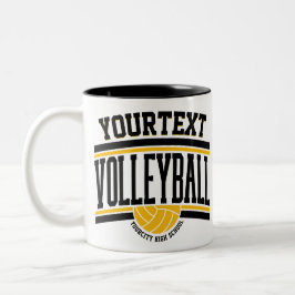 Caneca De Café Em Dois Tons Equipe de Jogadores de Voleibol de NOME Personaliz
