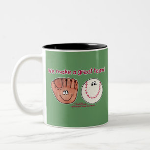 Caneca De Café Em Dois Tons Equipe de luvas de beisebol