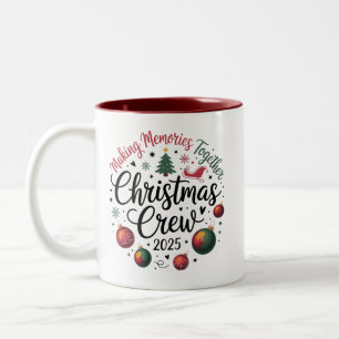 Caneca De Café Em Dois Tons Equipe de Natal 2025 Família Correspondente Grupo