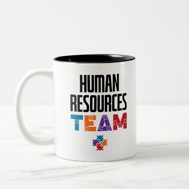 Caneca De Café Em Dois Tons Equipe de Recursos Humanos (Esquerda)