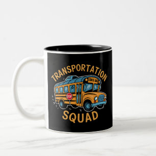 Caneca De Café Em Dois Tons Equipe de Transporte de Motorista de Ônibus Escola