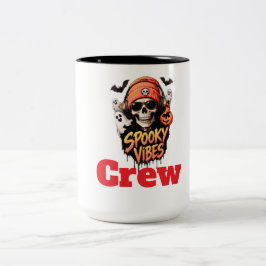 Caneca De Café Em Dois Tons Equipe de Vibrações Assustadoras Esqueleto de Hall